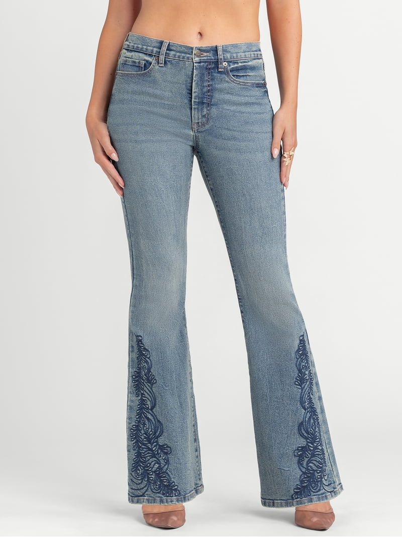 Jessica Simpson Women's and Women's Plus Daisy Fitted Flare Jeans