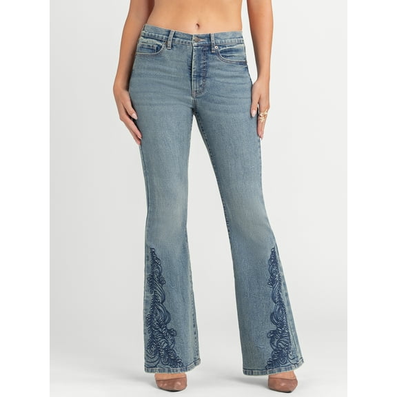 Jessica Simpson Women's and Women's Plus Daisy Fitted Flare Jeans, Sizes 2-26W