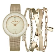 DAISY FUENTES Stunning Gold Women's Watch with Diamond Accent and Elegant Mesh Bracelet - A Timeless Beauty for Style-Conscious Women