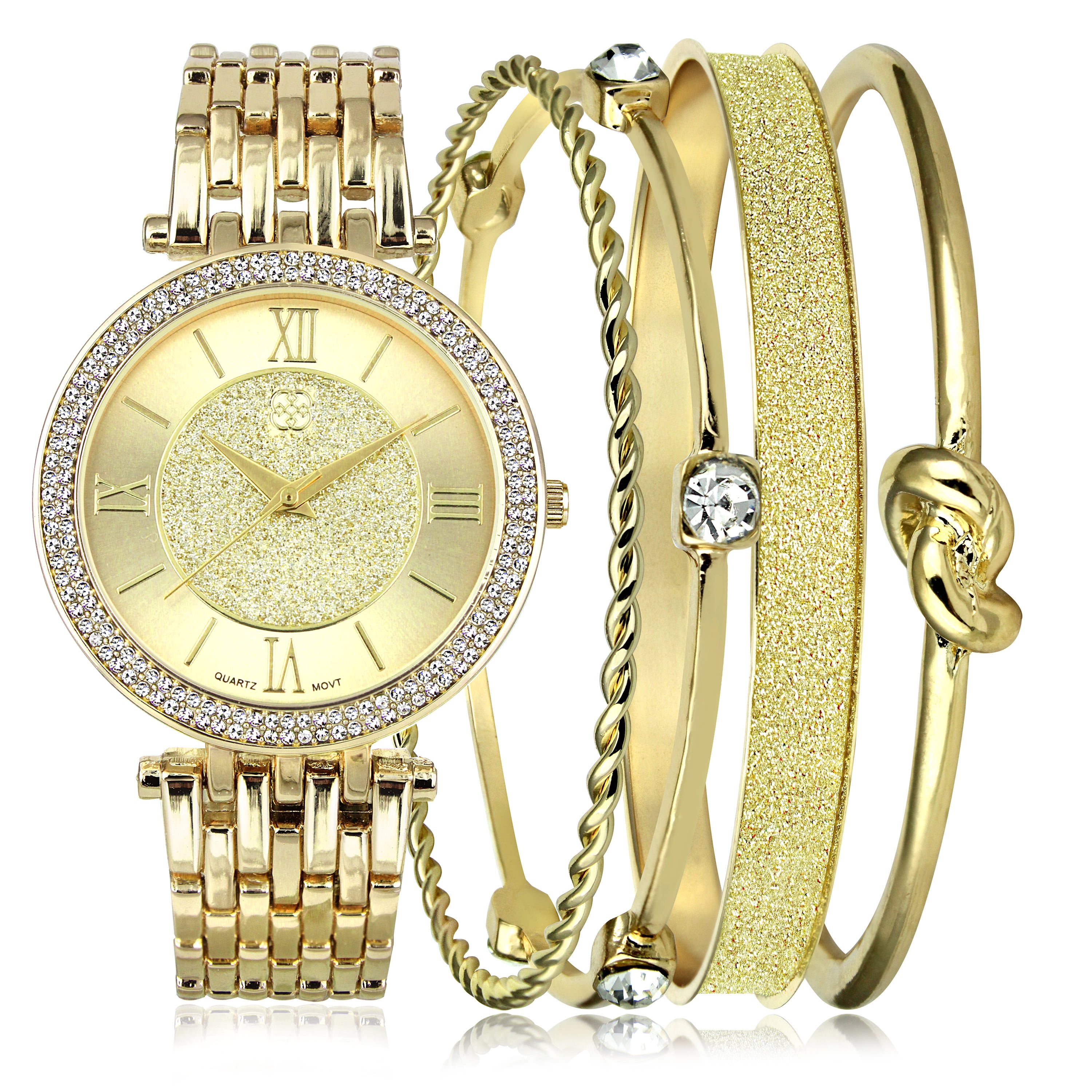 DAISY FUENTES Watches for Women Diamond Accent Bezel Design Gold