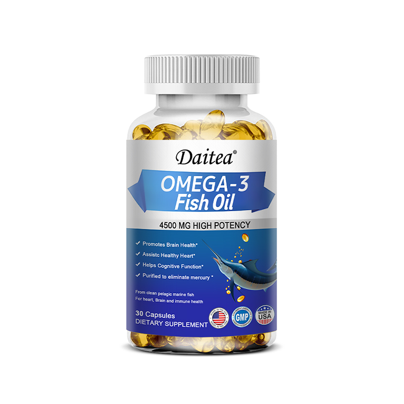 DAITEA Omega3 Fish Oil Capsules with EPA DHA Support Brain and Heart