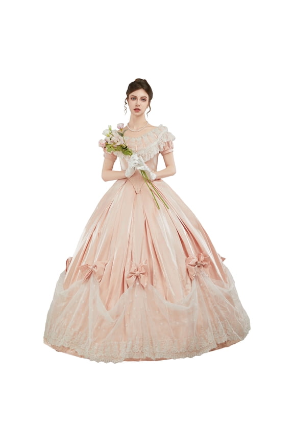 Renaissance Medieval Dress 18th Century Victorian Ball Gown Dress for Halloween, S