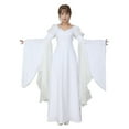 thumbnail image 1 of DAIZBELLA Women's White Renaissance Dress with Bell Sleeves Fairy Medieval Dress for Halloween, XL, 1 of 8