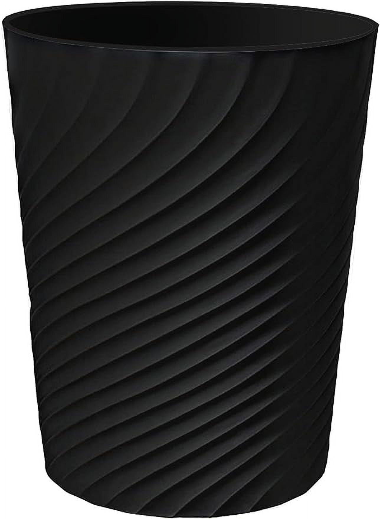 Black Plastic Slim Kitchen Trash Can, 1.8 Gallon