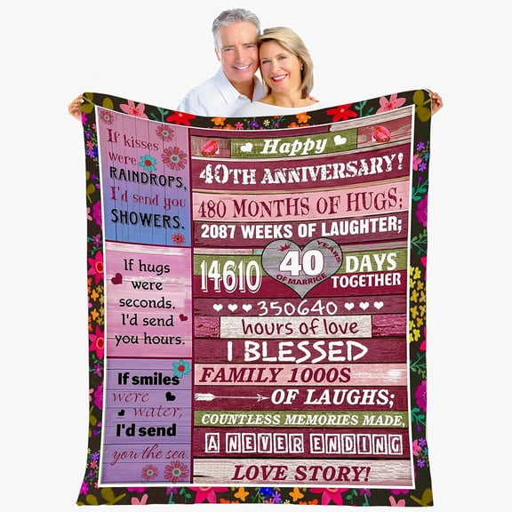 DAJU 50th Anniversary Blanket Gifts Blanket Flannel Soft and Comfortable Anti static Bed Sofa Blanket(50*60inch)