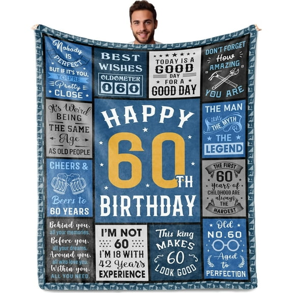 DAJU 60th Birthday Gifts for Men Best 60th Birthday Gifts for Men 60 Year Old Birthday Gifts for Men Funny 60th Birthday Gift Ideas for Men 60th Birthday Gifts for Men Blanket(30*40inch)