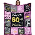 thumbnail image 1 of DAJU 60th Birthday Gifts for Women Happy 60th Birthday Gift Ideas for Her 60th Birthday Blanket for Women for 60 Year Old Woman Birthday Gifts for Women 60th Birthday Blanket (30*40inch), 1 of 6