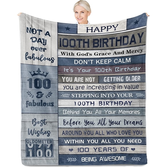 DAJU 90th Birthday Gifts for Women Men 90th Birthday Decorations for Women 90th Birthday Ideas 90 Year Old Birthday Gifts for Grandma Grandpa Best Birthday Gifts for 90 Year Old Blanket(50*60inch)