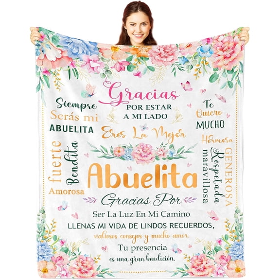 DAJU Abuelita Gifts in Spanish Abuela Grandma Birthday Gifts Grandma Gifts from Grandren Birthday Gifts for Grandma Unique Abuelita Gift from Grandaughter Blanket(50*60inch)