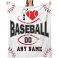 thumbnail image 1 of DAJU Baseball Blanket Personalized Name Blanket for Kids Adults Baseball Blankets with Name Sports ized Throw Blanket for Boys Mens Gifts(40*50inch), 1 of 4