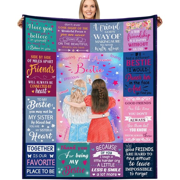 DAJU Best Friend Birthday Gifts for Women Bestie Blanket Birthday Gifts for Women Friendship Friendship Gifts for Women Friends Gifts for Women Birthday Unique to Keep Warm(50*60inch)