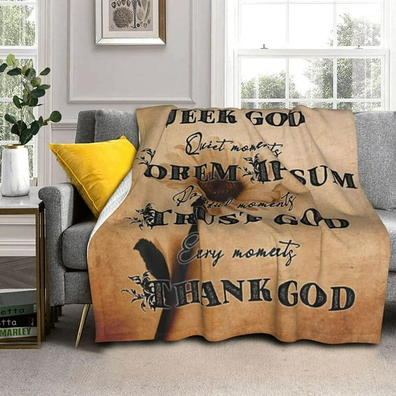 DAJU Bible Verses Blanket Healing Soul Inspirational Prayers Christian Blanket Soft Lightweight Cozy Fleece Throw Blankets Faith Jesus Blanket Caring Gift for Women and Men(50*60inch)