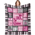 thumbnail image 1 of DAJU Birthday Blanket Birthday Gifts for Women Stepping into 30th Birthday Like A Queen Soft Throw Blanket Best Happy 30th Birthday Gifts for Women 30th Woman Birthday Gift Ideas(30*40inch), 1 of 5