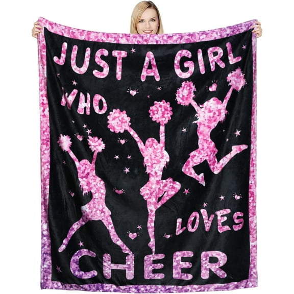 DAJU Cheerleader Blanket Cheerleading Gifts for Girls Teens Women Cheer Gifts for Cheerleaders Soft Lightweight Throw Blanket(40*50inch)