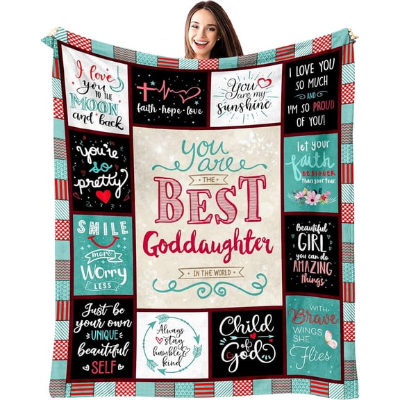 DAJU Christmas Goddaughter Gifts Blanket Flannel Soft and Comfortable Anti static Bed Sofa Blanket(60*80inch)