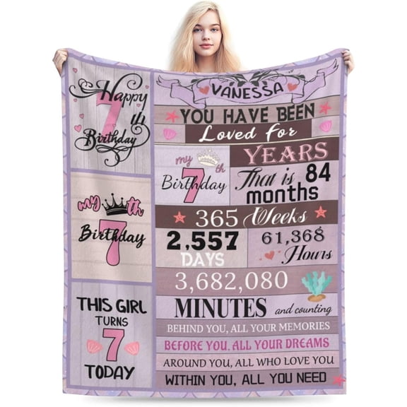 DAJU Custom Blanket Birthday Gift for Mother Personalized Blanket with Photos Birthday Gift for Grandma(50*60inch)