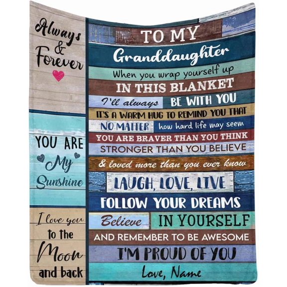 DAJU Custom Blanket to my Granddaughter from Grandma & Grandpa Believe in yourself and remember to be awesome Personalized Blanket(40*50inch)