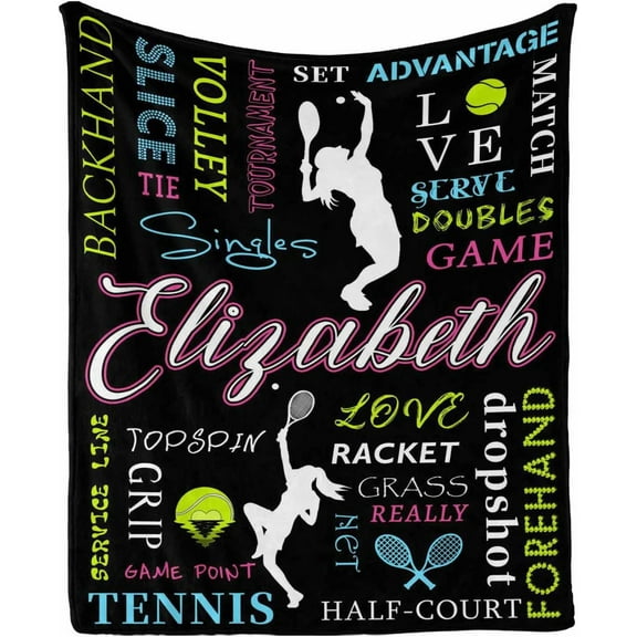 DAJU Custom Tennis Player Gifts for Women Sports Themed (Girl) Sports Throw Blanket for Adults Teens Children & Kids(40*50inch)