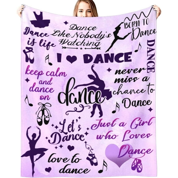 DAJU Dancer Gifts Blanket Dance Life Flannel Fleece for Sofa Couch Bed Office All Season(50*60inch)
