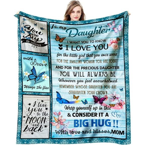 DAJU Daughter Birthday Gifts Gift for Daughter Gifts for Daughter from Mom Gifts for Grown Daughter from Mothers Birthday Gifts for Daughter Adult Blanket(50*60inch)
