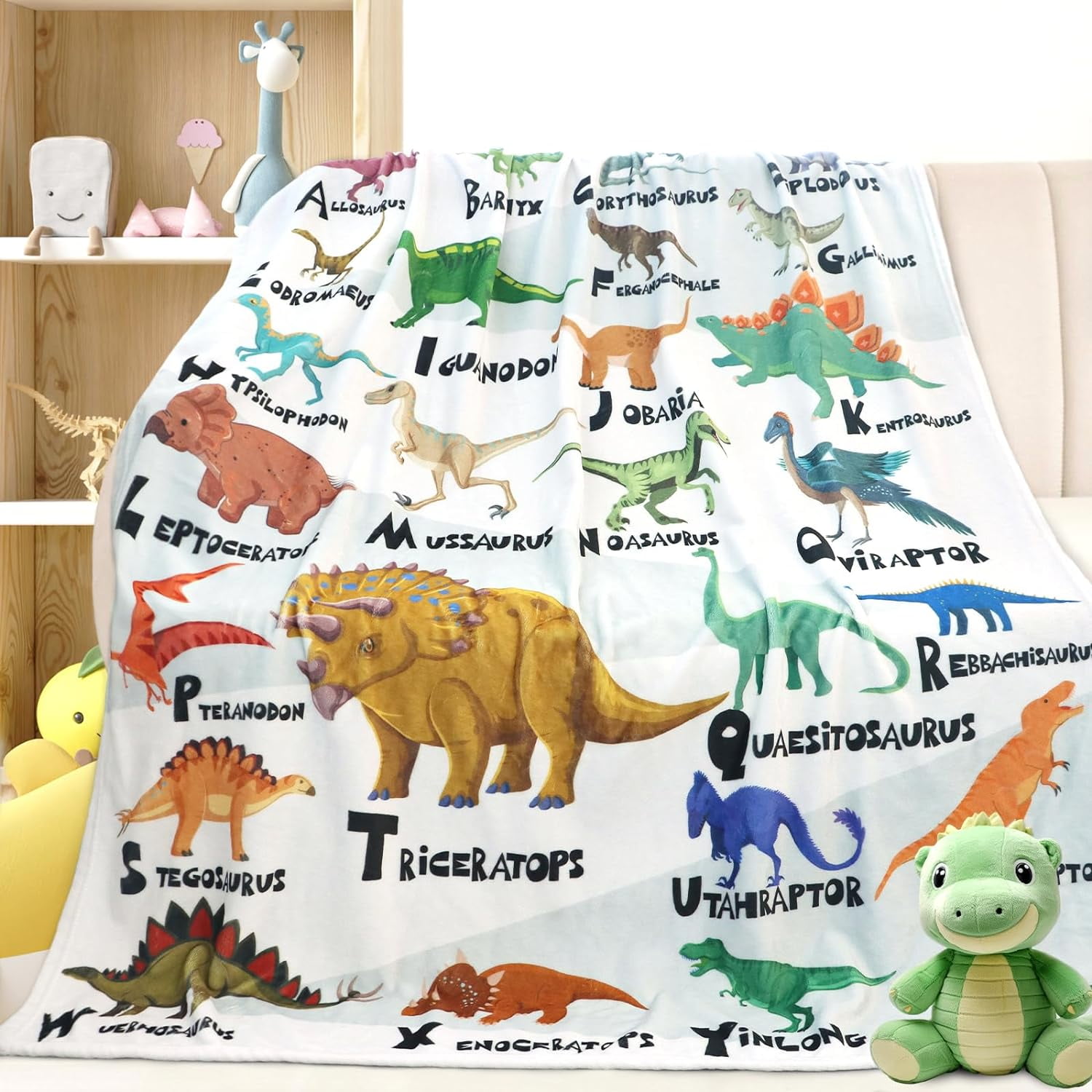 DAJU Dinosaur Blanket for Boys Soft Cozy Flannel Warm Dinosaur Unique Gifts Dinosaur Room Decor Throw Blanket for Teens Kids for Couch Sofa Bed Dino Blanket for Girls Teens(50*60inch)