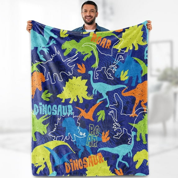 DAJU Dinosaur Gifts Blanket for Boys Girls Dino Themed Throw for Women Kids Men Adults Bedroom Living Room Decor Soft Fleece Cozy Plush Bed Couch Birthday Christmas Lightweight Blanket(30*40inch)