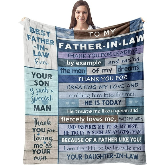 DAJU Father in Law Gift from Daughter in Law Blanket Father of The Groom Gift Throw Blanket Gift Ideas for Father in Law Dad Blankets & Throws on Birthday Thanksgiving Father's Day(60*80inch)