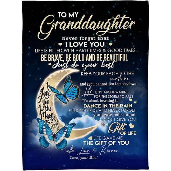 DAJU Fleece Blanket to My Granddaughter Bed Throw Tapestry Grandma Grandpa Dad Mom Blanket Daughter Son Granddaughter Grandson Blanket(30*40inch)