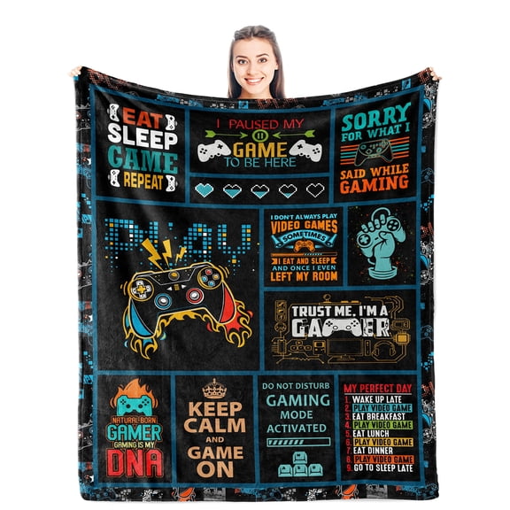 DAJU Game Room Decor for Boys Men Girl Women Gaming Game Room Decor Fleece Blanket(30*40inch)
