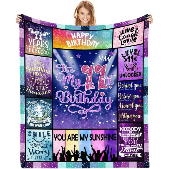 DAJU Gifts for 10 Year Old Girls Blanket 10th Birthday Gifts for Girls 10 Year Old Girl Birthday Gift Ideas 10th Birthday Decorations for Girls Throw Blankets(50*60inch)