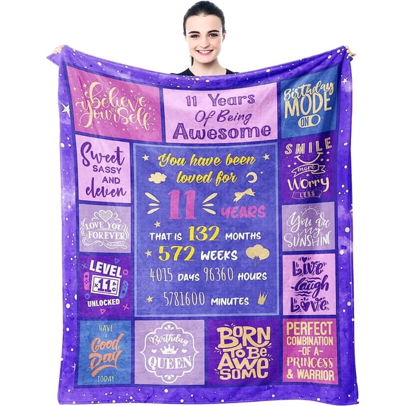 DAJU Gifts for 11 Year Old Girls Blanket 11 Year Old Girl Gift Ideas 11 Year Old Girl Birthday Gifts Birthday Gifts for 11 Year Old Girls 11th Birthday Gifts for Girls 11 Year Old Gifts(50*60inch)