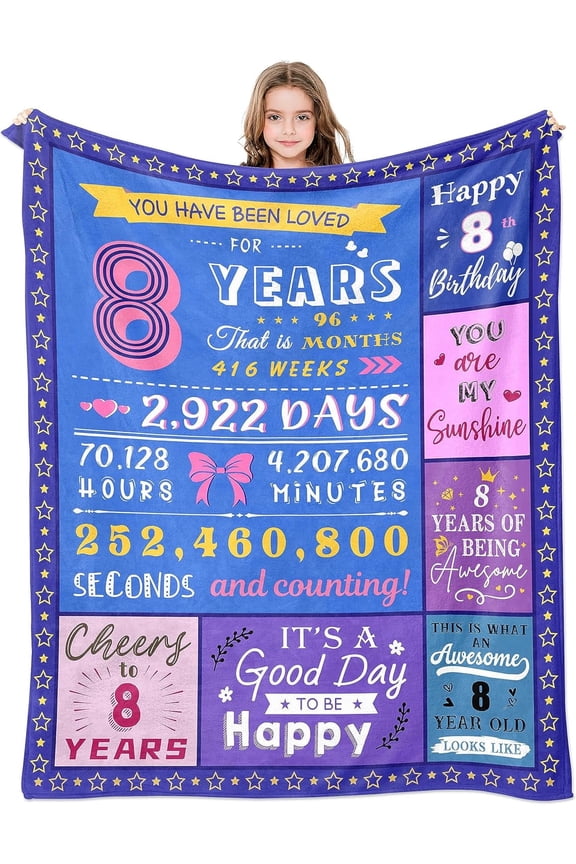 Gifts for 9 Year Old Girls 9th Birthday Decorations for Girls Birthday Gifts for Girls Age 9 9 Yr Old Girl Birthday Gift Ideas Nine Year Old Girl Gifts Throw Blanket(50*60inch)