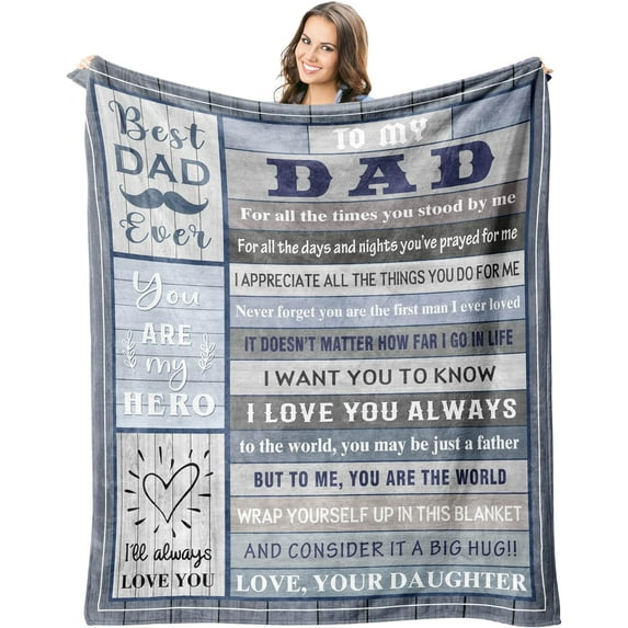 DAJU Gifts for Dad Dad Birthday Gift Blanket Fathers Day Dad Gifts from Daughter Birthday Gifts for Dad Best Dad Ever Gifts Gifts for Dad Who Wants Nothing Father Gifts Throw(30*40inch)