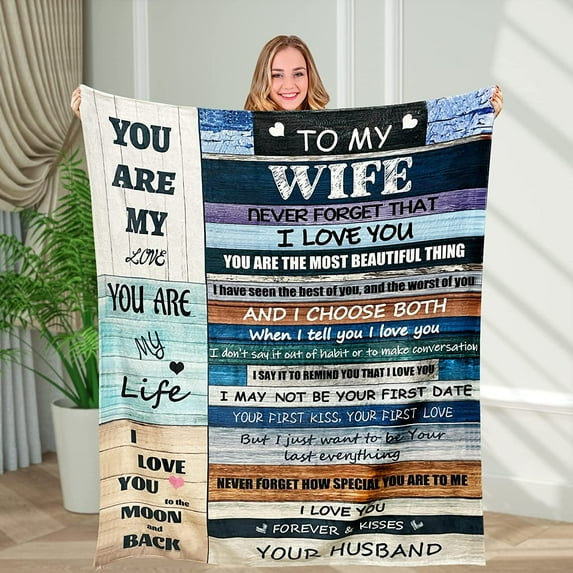 DAJU Gifts for Wife Birthday Wedding Anniversary Romantic Gifts Ideas from Husband Valentines Mothers Day for her Women Wife Ultra Soft Blanket for Bedding Sofa Office Travel(60*80inch)