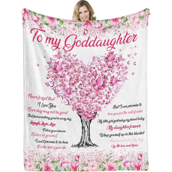 DAJU Goddaughter Blanket for Goddaughter Gift from Godmother Goddaughter Goddaughter Blanket Throw(50*60inch)