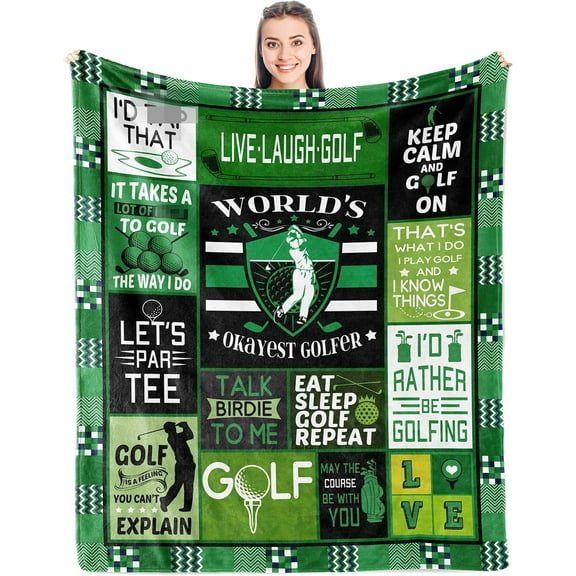 DAJU Golf Gifts for Men Golfer Gifts for Men Women Best Golfing Gift Golf Gift for Him Golf Stuff Gift Mens Golf Gifts Ideas Golf Themed Gifts Blanket(50*60inch)