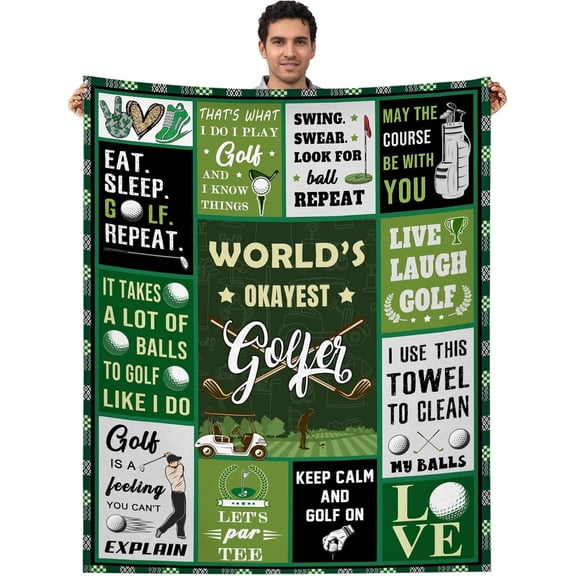 DAJU Golfer Gifts for Men Golf Blanket Best Golf Gifts for Him Golfing Gifts for Men Golf Stuff Golf Accessories for Women(40*50inch)