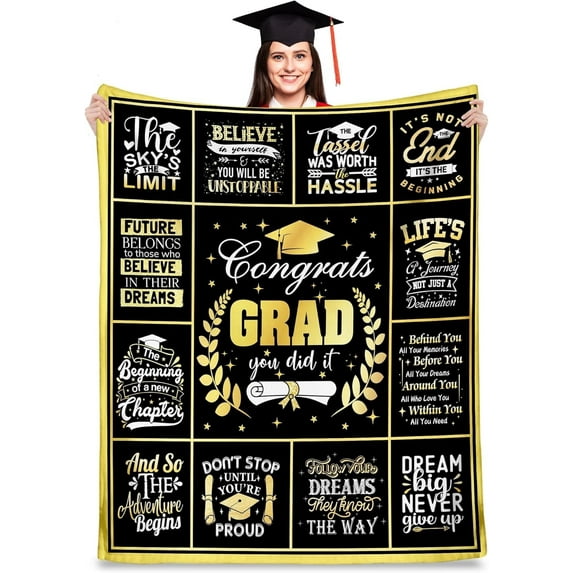 DAJU Graduation Gifts For Her Him College Graduation Gifts For Women Men Graduation Decorations Graduate Congratulations Gifts For Women Throw Blankets(50*60inch)