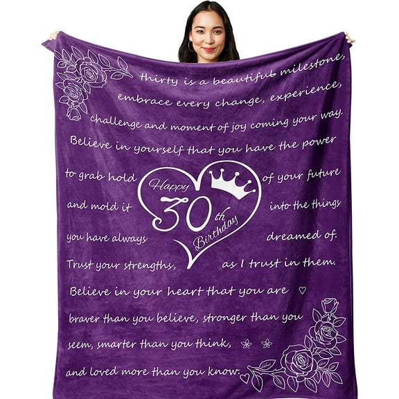 DAJU Happy 30th Birthday Gifts for Her/Him 30th Birthday Gifts for Women/Men 30 Year Old Birthday Gifts for Women/Men Best Birthday Gifts Unique 30th Birthday Gifts Blanket(30*40inch)