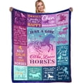thumbnail image 1 of DAJU Horse Gifts for Girls Horse Blanket for Girls Best Gifts for Horse Lovers Just A Girl Who Loves Horses Birthday Valentines Day Gift Horse Decor Throw Blanket(60*80inch), 1 of 7