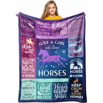 DAJU Horse Gifts for Girls Women Horse Blanket for Girls Best Gifts for Horse Lovers Girls Just A Girl Who Loves Horses Horse Lovers Christmas Birthday Gifts Decor Throw Blanket(30*40inch)