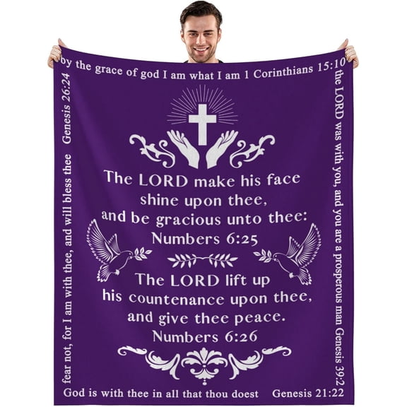 DAJU Inspirational Blanket with Bible Verse Christian Spiritual Religious Gift for Women Birthday Christian Gift for Mom Wife Healing Throw Blanket (Sunflower Yellow)(50*60inch)