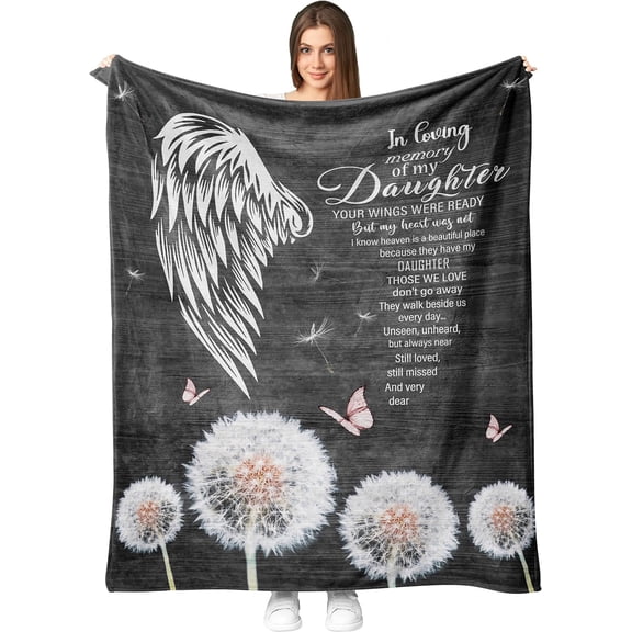 DAJU Memorial Gifts for Loss of Daughter Loss of Daughter Sympathy Gifts Throw Blanket Sympathy Gifts for Loss of Loved One Condolence/Grief/Bereavement Gifts In Memory of Loved One Gifts(40*50inch)