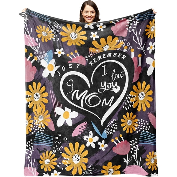 DAJU Mom Blankets from Daughter My Amazing Mom Blanket for Mother with Many Moved Words Thanksgiving Christmas Bday Mothers Day Presents for Mom Throw Blanket(50*60inch)