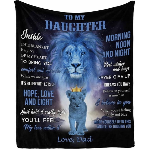DAJU Personalized Love Blanket Throw to My Daughter from Dad It's filled with lots of hope love and light Blanket Gift for My Daughter(60*80inch)