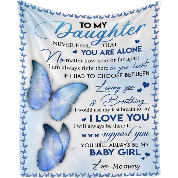 DAJU Personalized Name Blanket Love Letter to My Daughter from Mom & Dad I Will Always Be There to Support You Soft Warm Bed Blanket Gift(30*40inch)