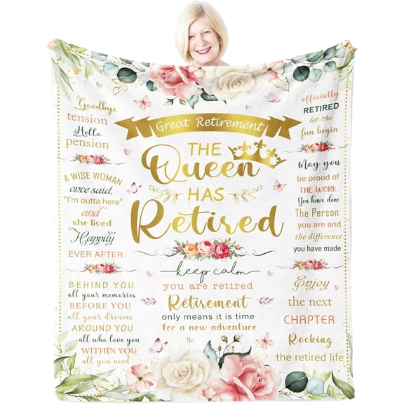 DAJU Retirement Gifts for Woman Retirement Gifts for Women Coworker Best Retirement Gift Blanket Retired Gifts for Women Classy Funny Retirement Gifts Retirement Party Decorations(30*40inch)
