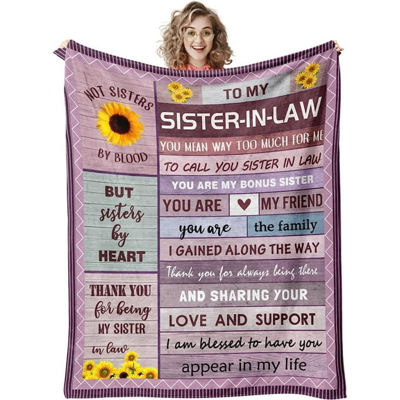 DAJU Sister in Law Gifts Blanket Birthday Gifts for Law Gift Wedding Throw Blankets(30*40inch)
