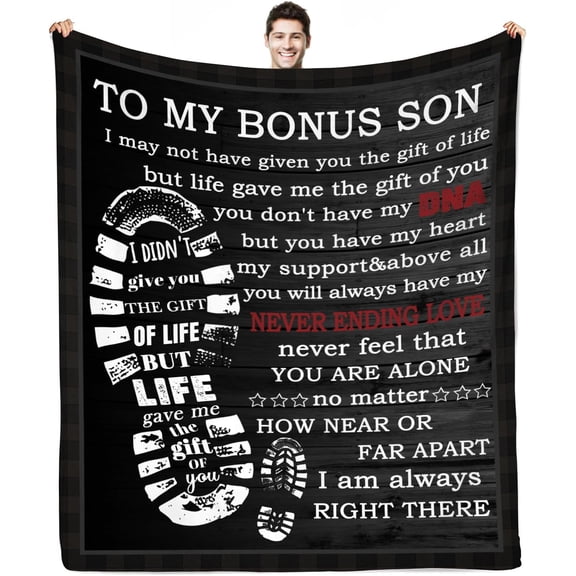 DAJU Stepson Gifts Bonus Son Gifts from Stepmom Step Son Blanket Gift for Fathers Day Birthday Graduation(60*80inch)