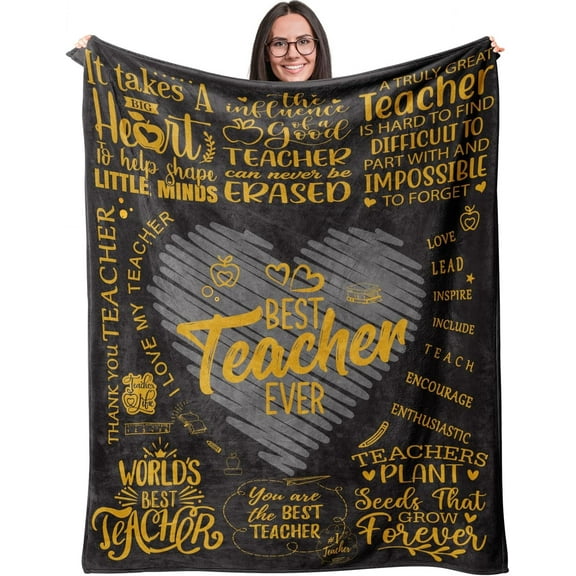 DAJU Teacher Blanket Gifts for Teachers Flannel Fleece Throw Blankets for Teacher Gifts Lightweight Soft Throws for Home Bed Sofa Christmas Birthday Back to School Teachers' Day Gift Idea(30*40inch)